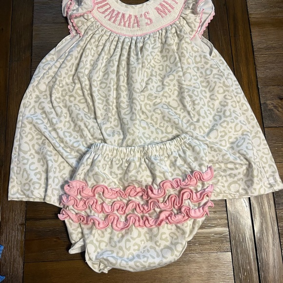 All Smocked Boutique Other - Pink and Cream Leopard Print Smock Set